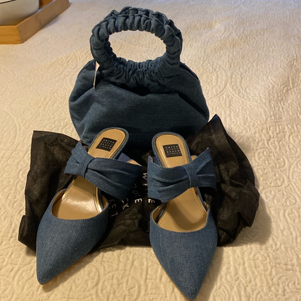 WHBM Evening purse and heels